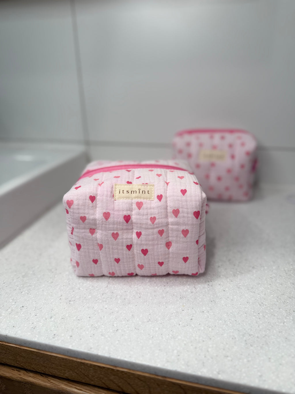 Boxy pouch - Mini hearts